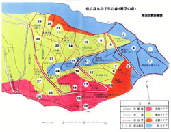 遊学の森の担当区分および地形区分